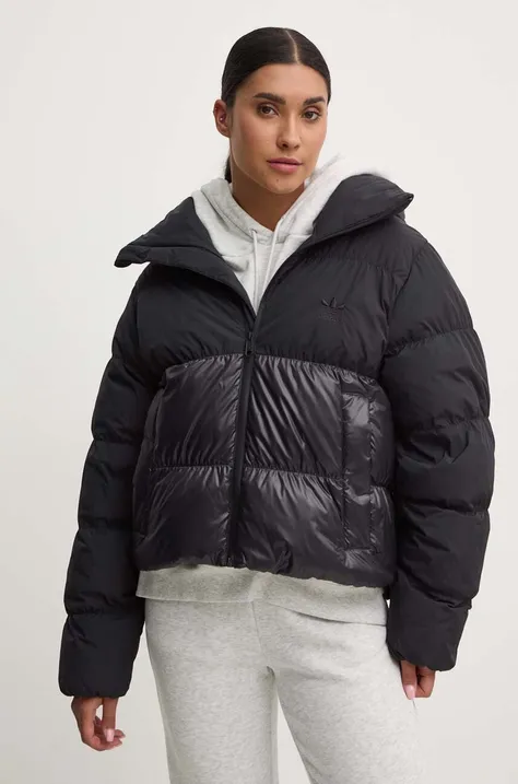 Пухова куртка adidas Originals жіноча колір чорний зимова