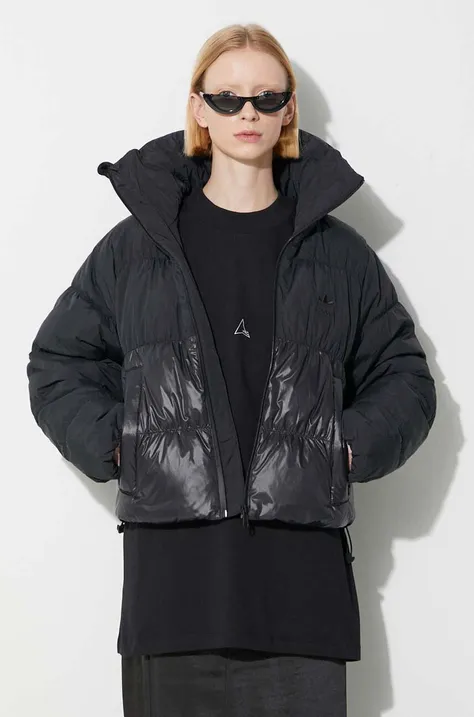 Páperová bunda adidas Originals Regen Cropped Jacket Black dámska, čierna farba, zimná, II8486