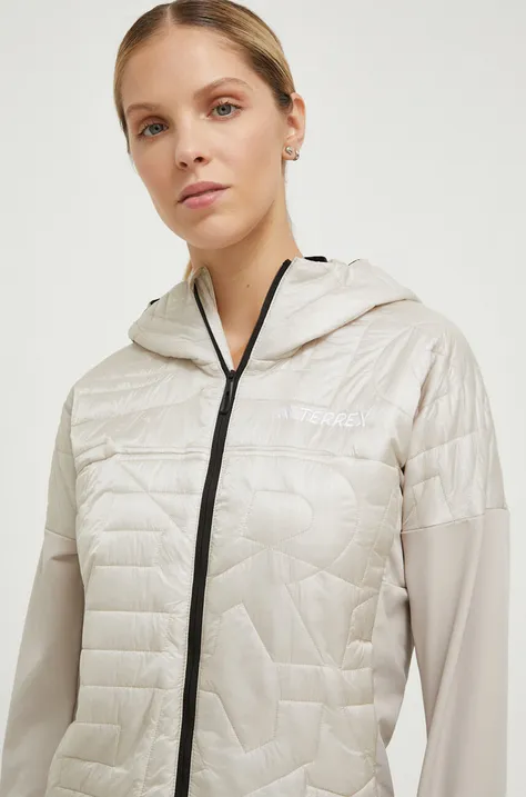 Sportska jakna adidas TERREX Xperior boja: bež, za prijelazno razdoblje