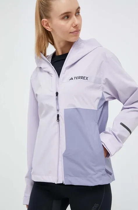 Kišna jakna adidas TERREX Multi RAIN.RDY za žene, boja: ljubičasta