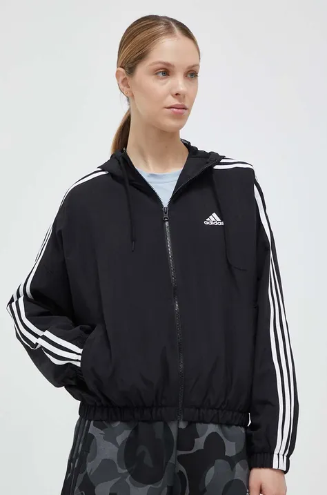 adidas kurtka damska kolor czarny przejściowa