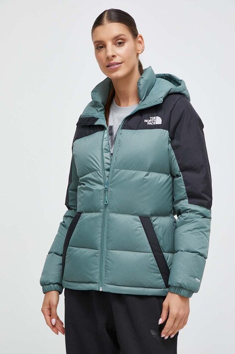 Μπουφάν με επένδυση από πούπουλα The North Face χρώμα: πράσινο