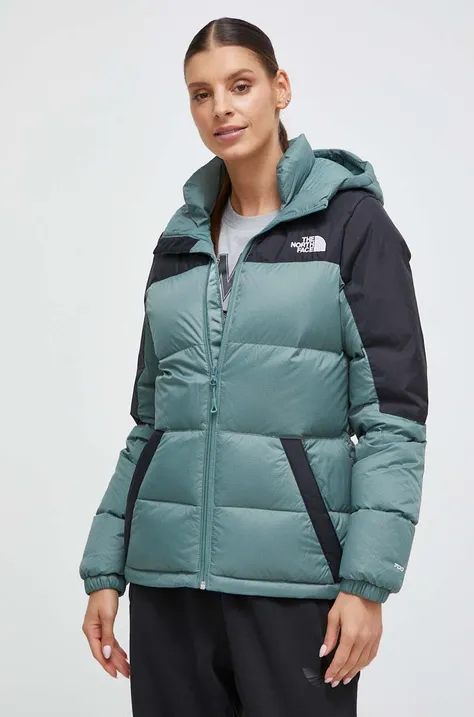 Pernata jakna The North Face za žene, boja: zelena, za zimu