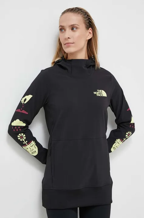 The North Face bluza sportowa Tekno Pullover kolor czarny z kapturem z nadrukiem