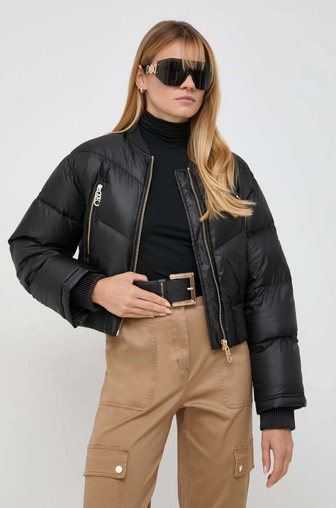 Péřová bunda bomber MICHAEL Michael Kors dámská, černá barva, zimní, oversize