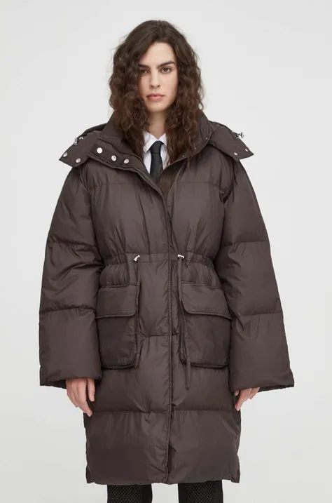 Куртка Samsoe Samsoe жіноча колір коричневий зимова
