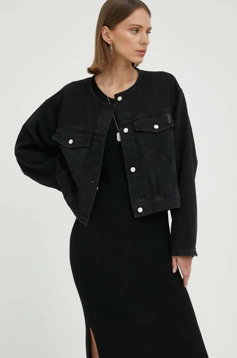 Джинсовая куртка Marc O'Polo DENIM женская цвет чёрный переходная oversize