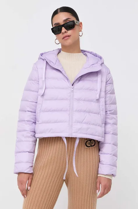 Páperová bunda Twinset dámska, fialová farba, zimná, oversize
