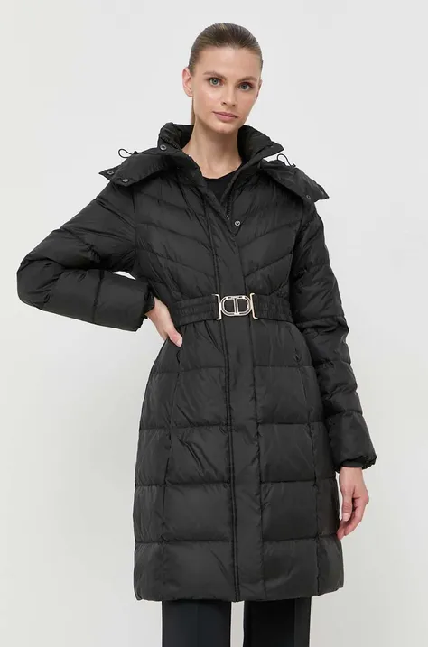 Пухова куртка Twinset жіноча колір чорний перехідна