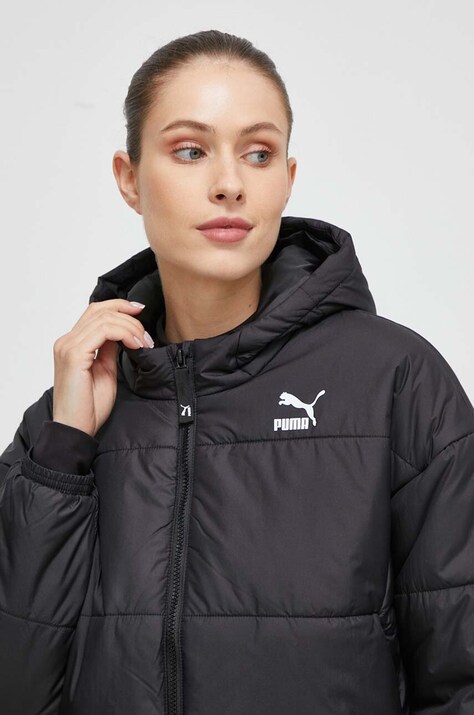Puma geacă femei, culoarea negru, de iarnă