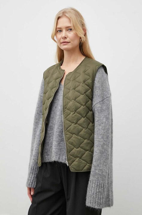 Herskind vesta femei, culoarea verde, de tranzitie