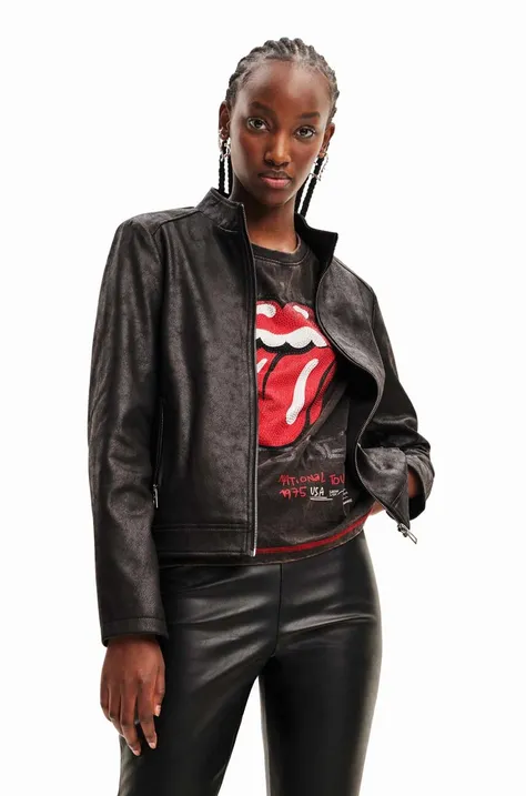 Куртка Desigual жіноча колір чорний перехідна
