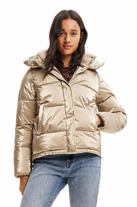 Куртка Desigual жіноча колір бежевий зимова