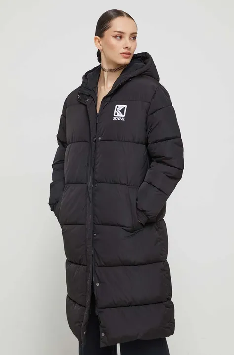Куртка Karl Kani жіноча колір чорний зимова