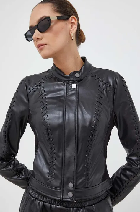 Куртка Guess жіноча колір чорний перехідна