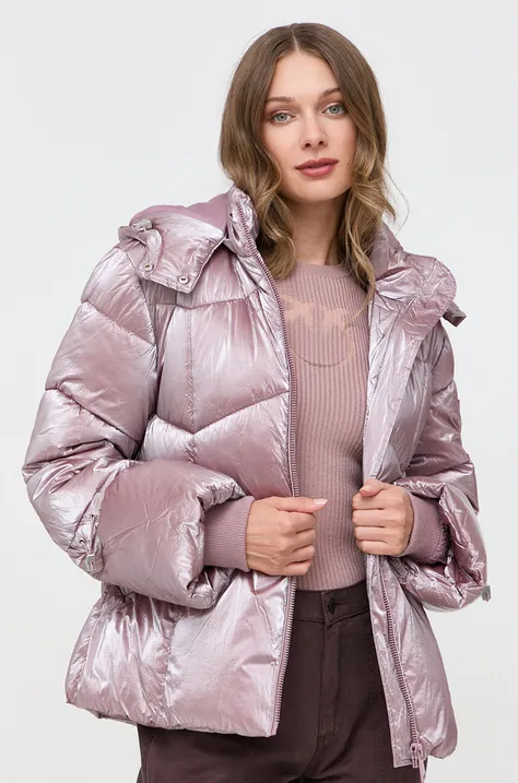 Куртка Guess жіноча колір рожевий зимова