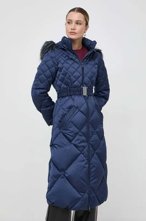Пухова куртка Guess жіноча колір синій зимова