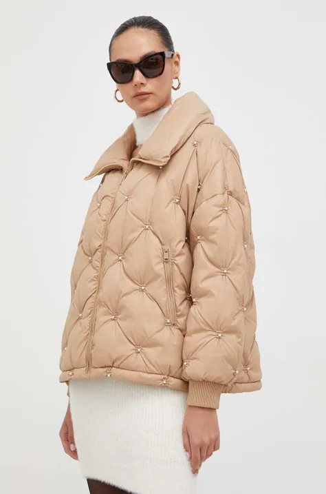 Куртка Guess жіноча колір бежевий зимова oversize