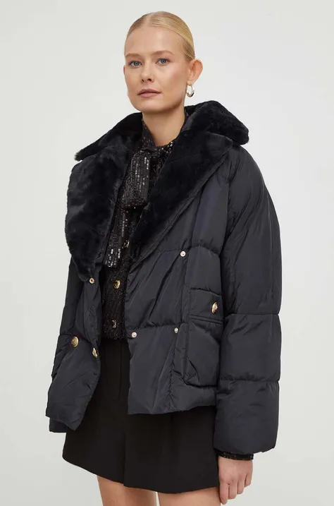 Pernata jakna Luisa Spagnoli za žene, boja: crna, za zimu, oversize