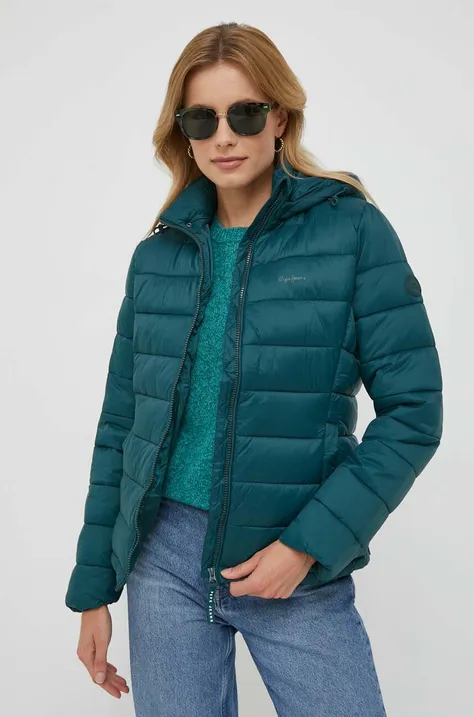 Pepe Jeans kurtka damska kolor zielony przejściowa