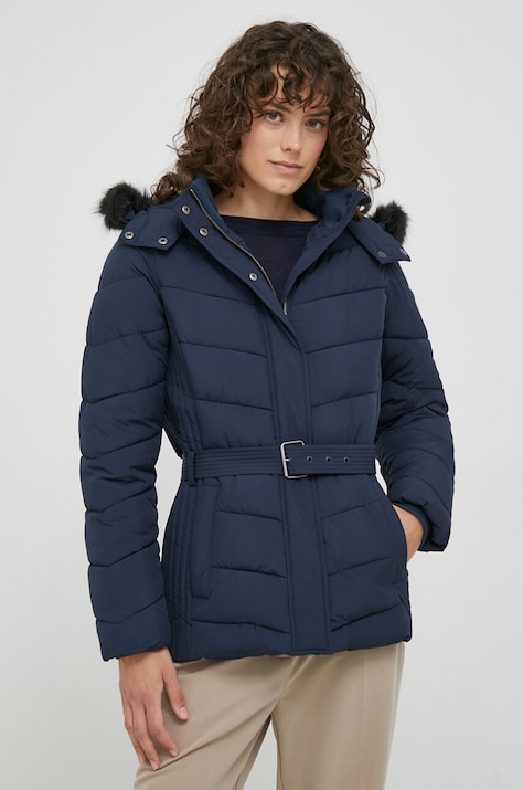 Pepe Jeans geaca femei, culoarea albastru marin, de iarna