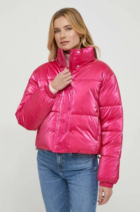 Куртка United Colors of Benetton жіноча колір рожевий зимова oversize