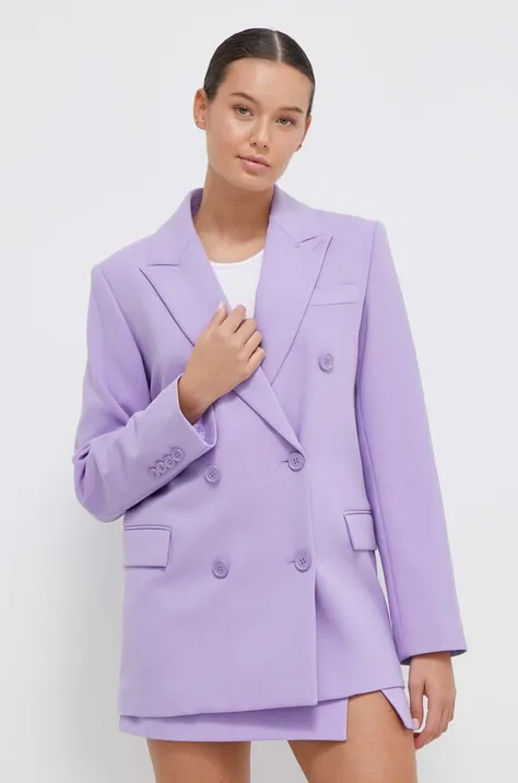Пиджак United Colors of Benetton цвет фиолетовый двубортный однотонная