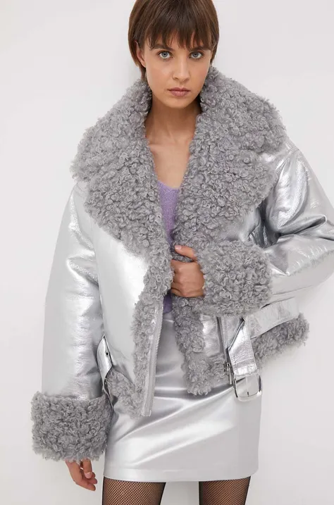 Куртка United Colors of Benetton женская цвет серебрянный зимняя oversize