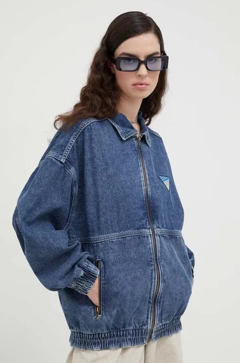 Traper jakna American Vintage za žene, boja: tamno plava, za prijelazno razdoblje, oversize