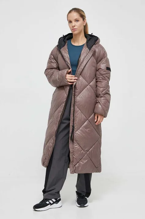 Куртка Didriksons женская цвет коричневый зимняя oversize
