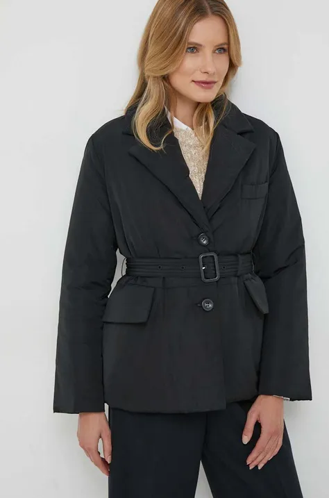 Куртка Sisley жіноча колір чорний перехідна