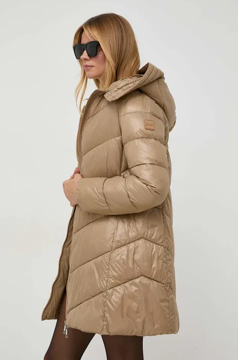 Куртка BOSS жіноча колір бежевий зимова