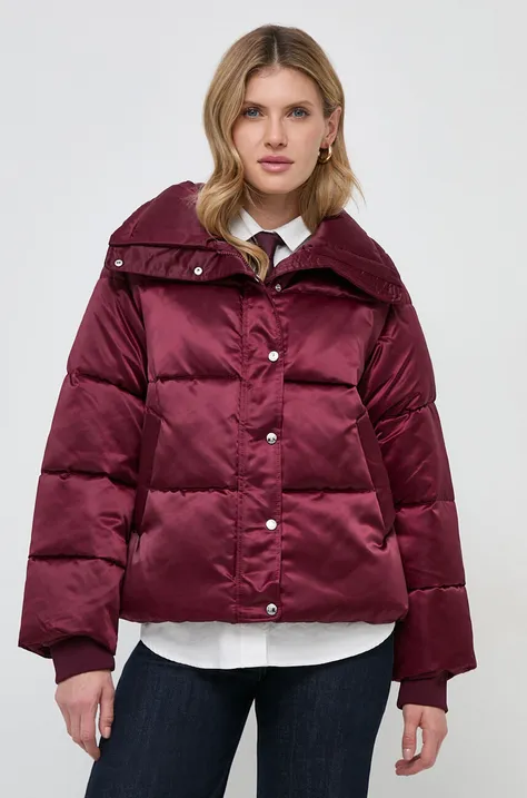 Куртка BOSS жіноча колір бордовий зимова