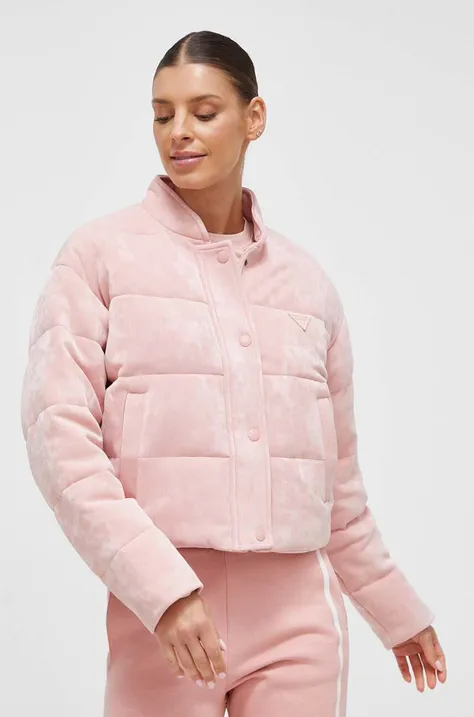 Guess kurtka damska kolor różowy zimowa oversize