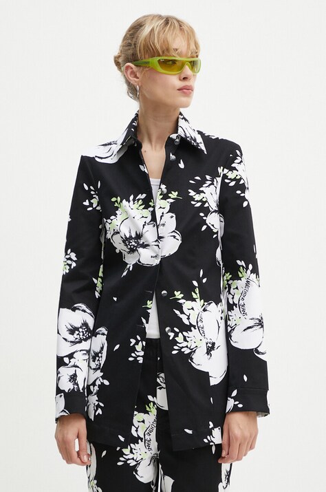 Traper jakna Moschino Jeans za žene, za prijelazno razdoblje, oversize