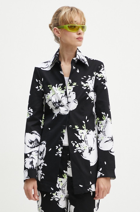 Traper jakna Moschino Jeans za žene, za prijelazno razdoblje, oversize