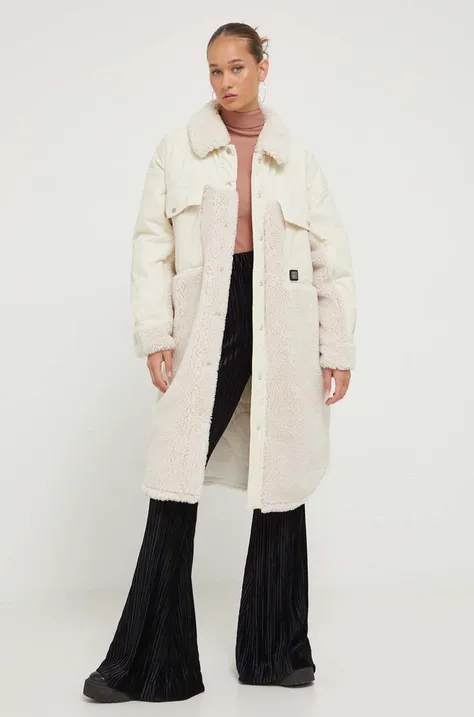 HUGO kurtka damska kolor biały przejściowa oversize