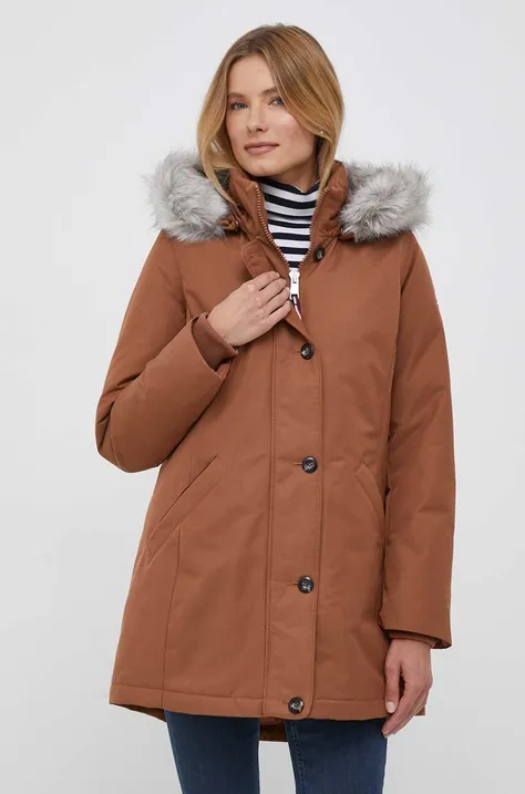 Куртка Tommy Hilfiger женская цвет коричневый зимняя