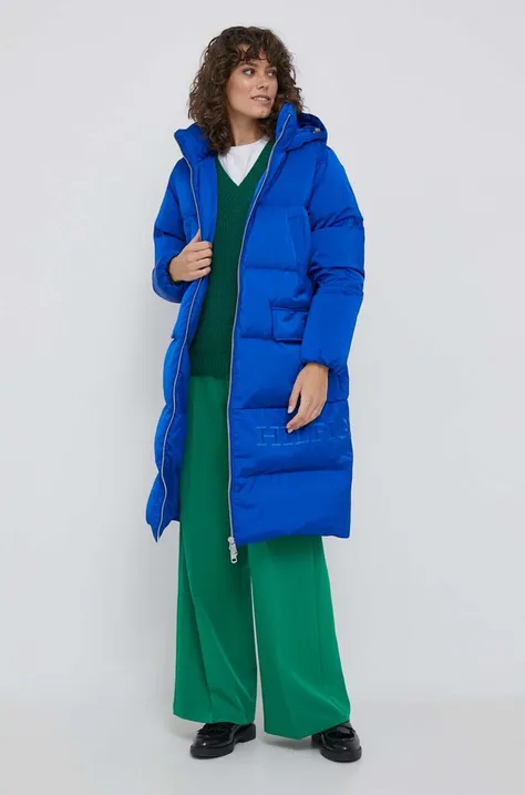 Tommy Hilfiger kurtka puchowa damska kolor niebieski zimowa