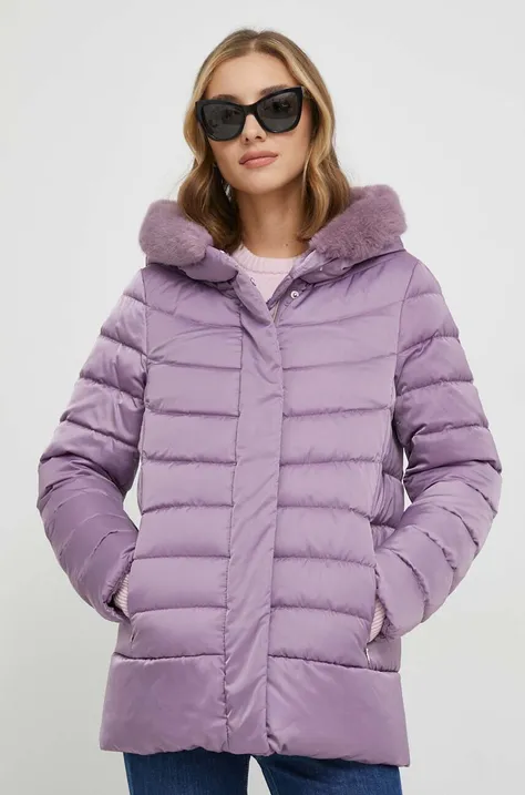 Páperová bunda Geox CHLOO dámska, fialová farba, zimná