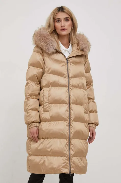Geox kurtka BECKSIE damska kolor beżowy zimowa