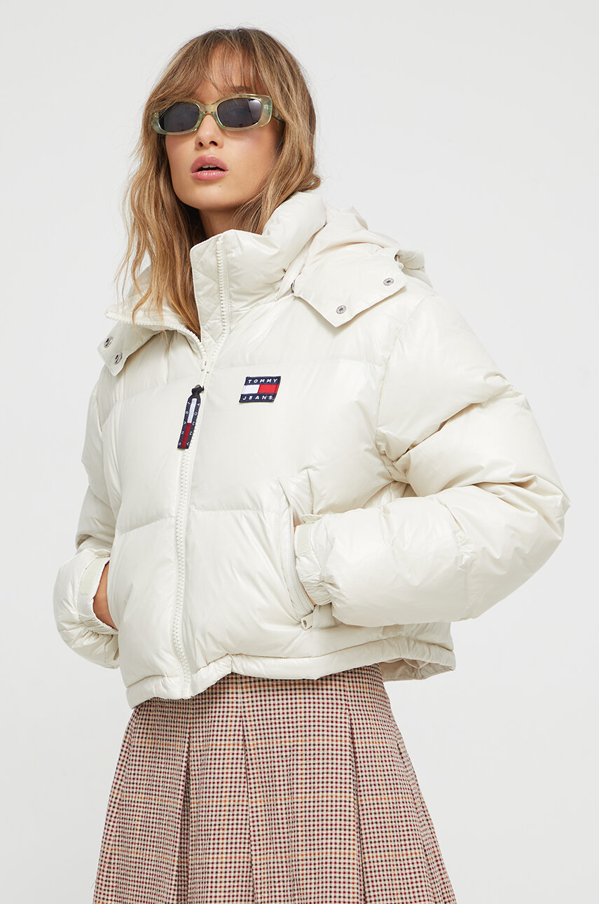 Tommy Jeans kurtka damska kolor beżowy przejściowa | Answear.com