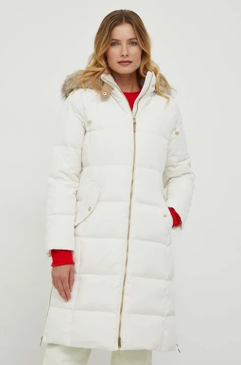 Pernata jakna Lauren Ralph Lauren za žene, boja: bež, za zimu