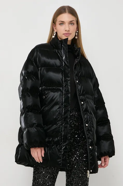 Яке Patrizia Pepe в черно зимен модел с уголемена кройка