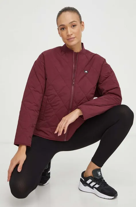 Куртка New Balance жіноча колір бордовий перехідна oversize
