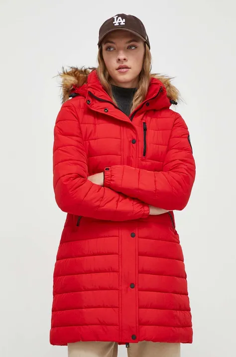 Superdry rövid kabát női, piros, átmeneti