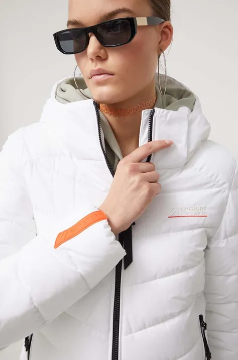 Superdry kurtka damska kolor biały zimowa