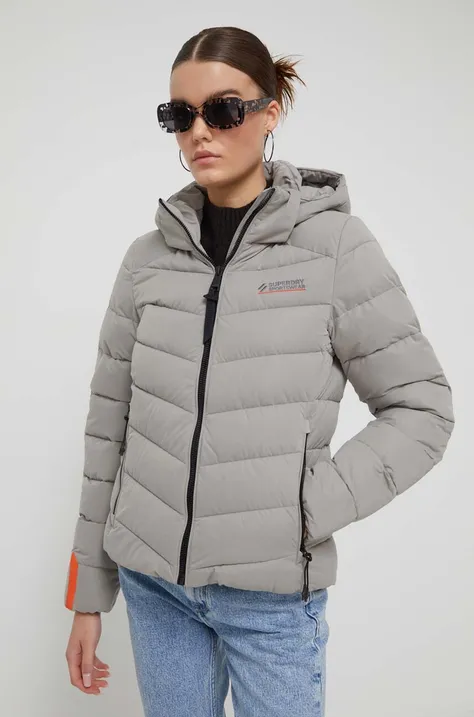 Куртка Superdry жіноча колір сірий зимова