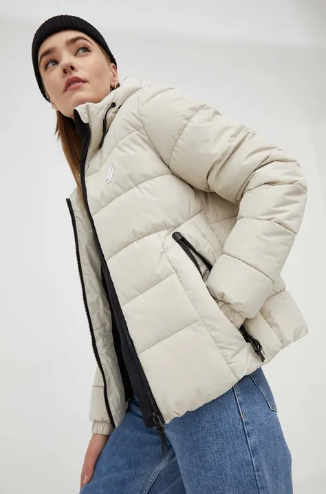 Superdry kurtka damska kolor beżowy zimowa