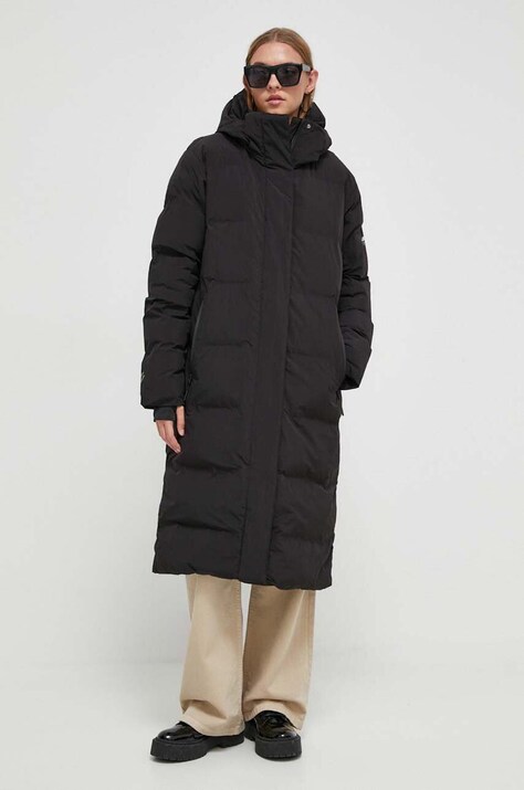 Superdry geaca femei, culoarea negru, de iarna